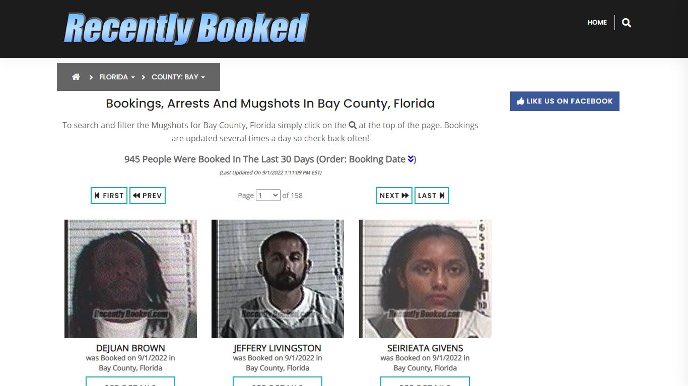 Recent bookings, Arrests, Mugshots in Bay County, Florida - Recently Booked